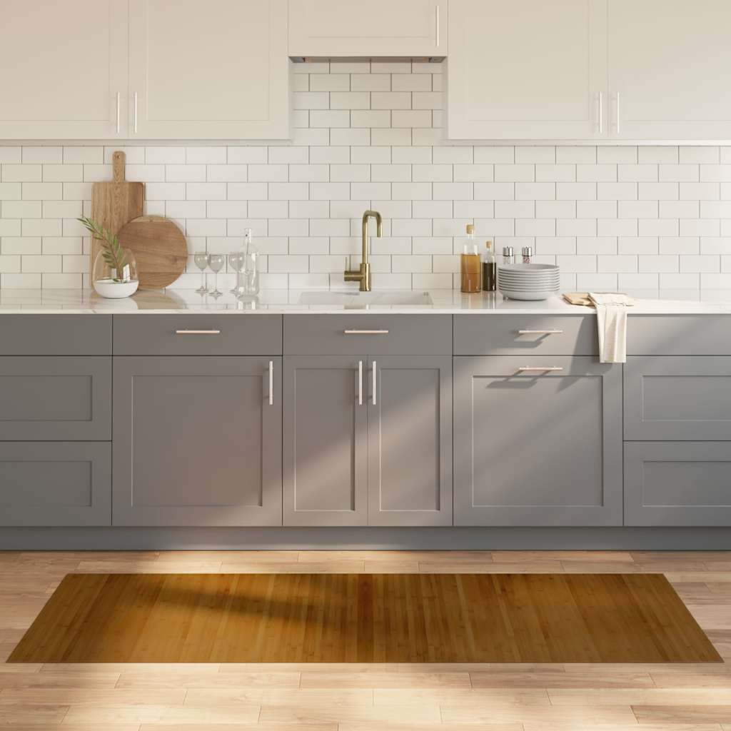 vidaXL Teppich Rechteckig Schwarz 60x100 cm Bambus