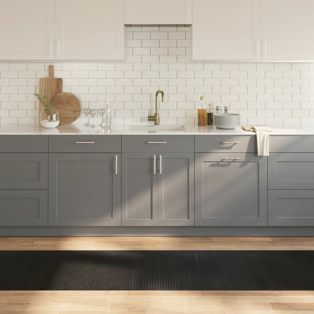 vidaXL Teppich Rechteckig Schwarz 60x100 cm Bambus