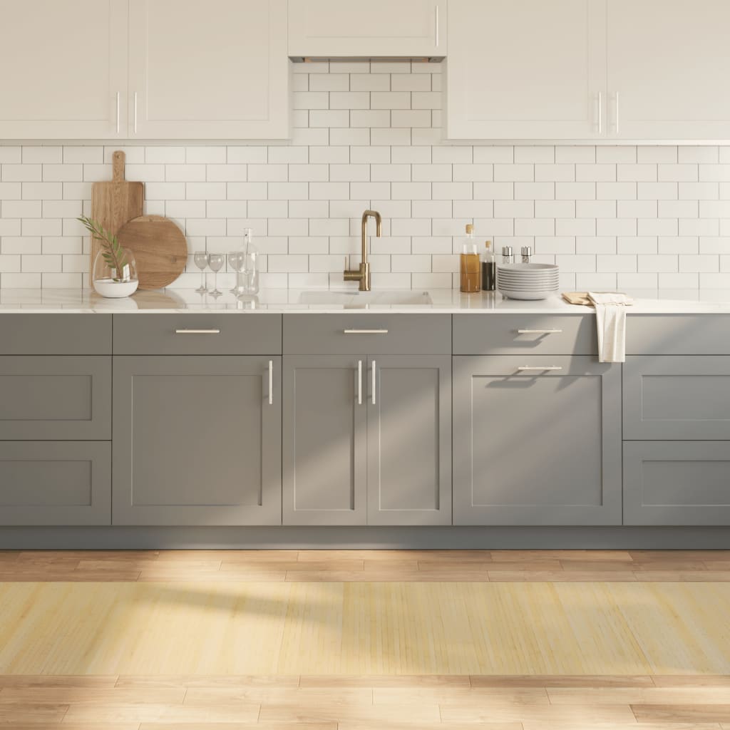 vidaXL Teppich Rechteckig Schwarz 60x100 cm Bambus