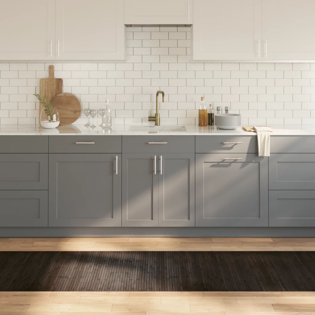 vidaXL Teppich Rechteckig Schwarz 60x100 cm Bambus