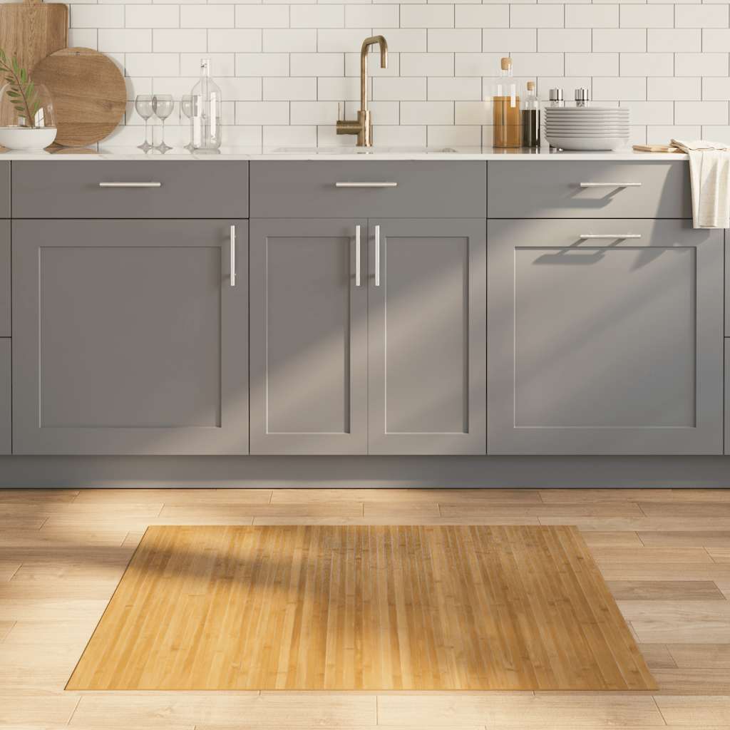 vidaXL Teppich Rechteckig Schwarz 60x100 cm Bambus