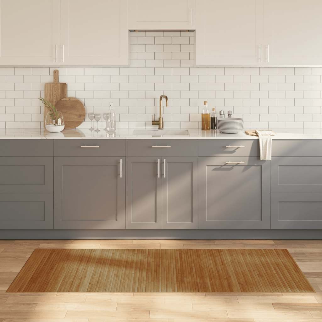 vidaXL Teppich Rechteckig Schwarz 60x100 cm Bambus