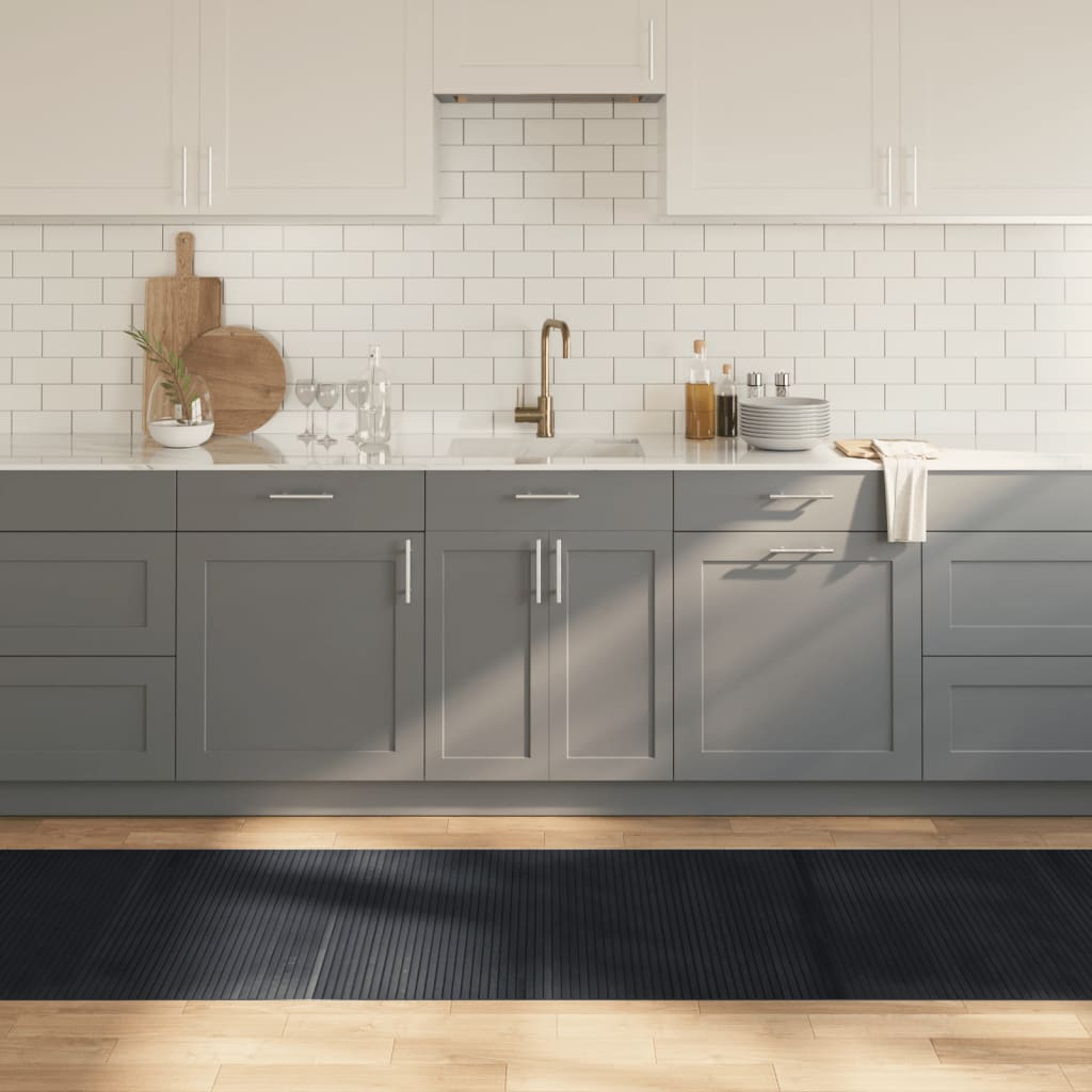 vidaXL Teppich Rechteckig Schwarz 60x100 cm Bambus