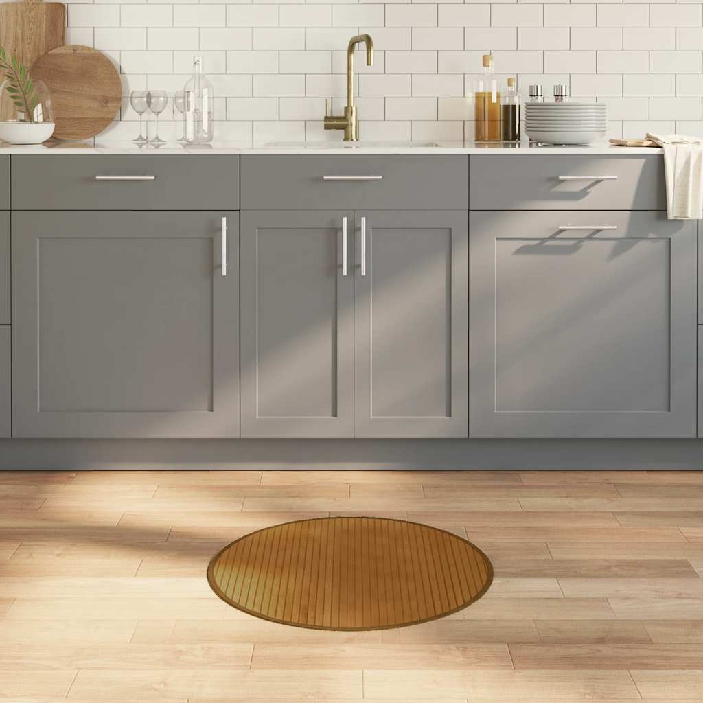vidaXL Teppich Rund Braun 60 cm Bambus