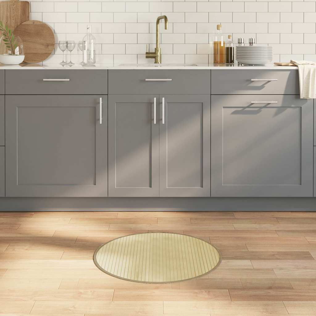 vidaXL Teppich Rund Braun 60 cm Bambus