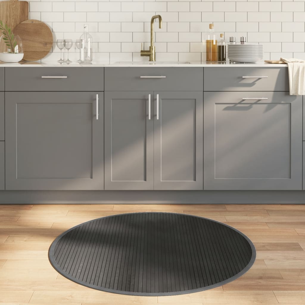 vidaXL Teppich Rund Braun 60 cm Bambus