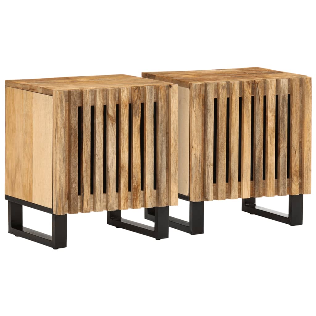 vidaXL Nachttisch 40x34x46 cm Raues Mangoholz