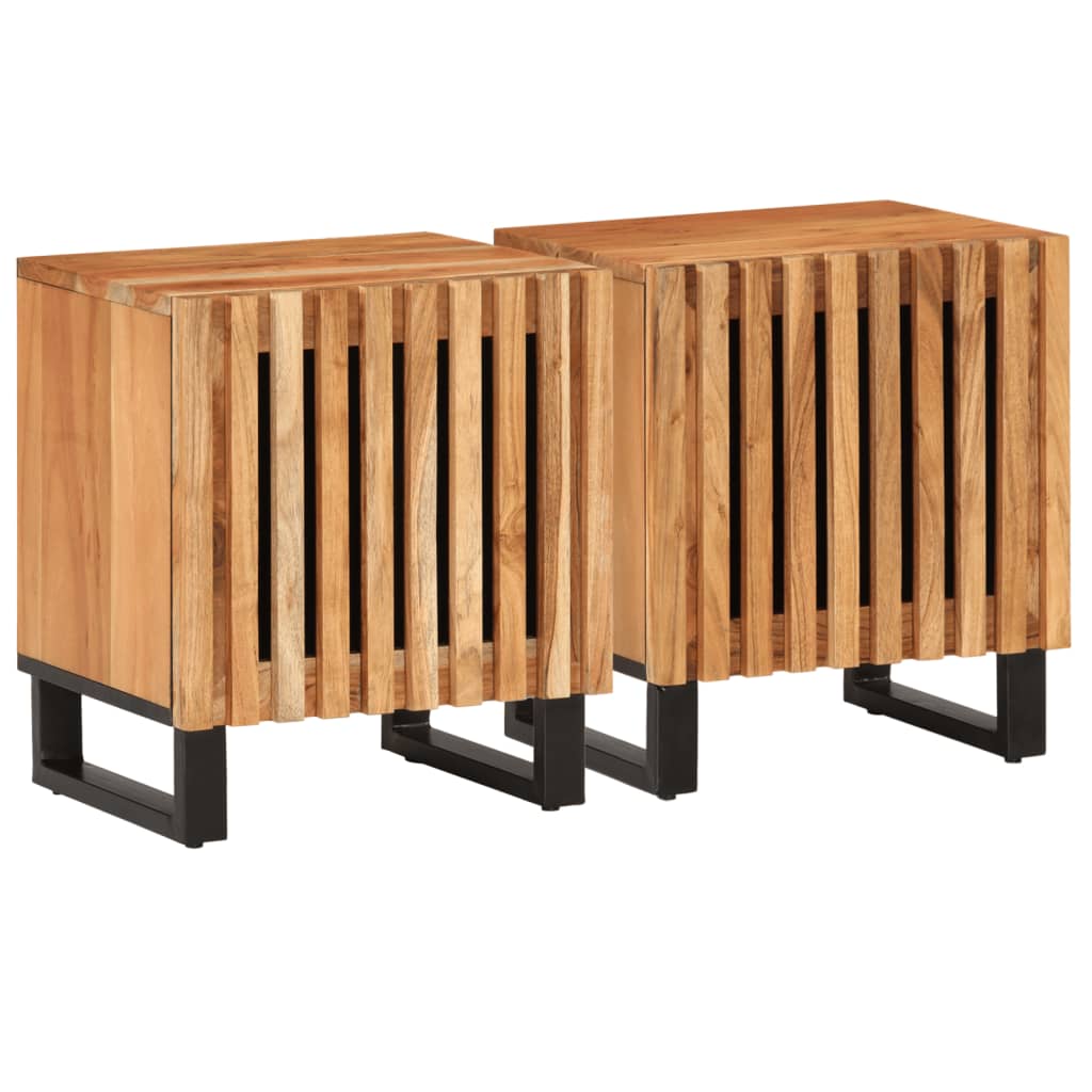 vidaXL Nachttisch 40x34x46 cm Raues Mangoholz
