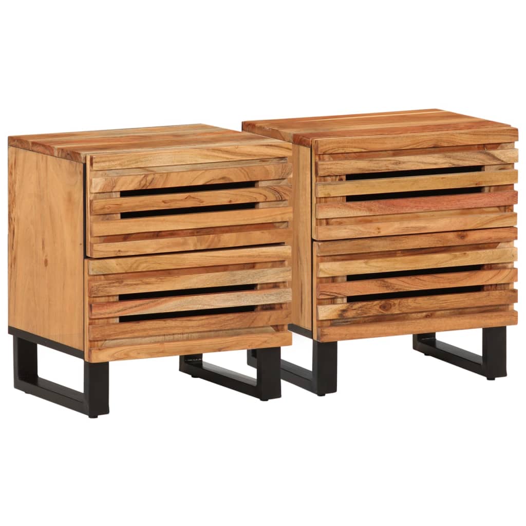 vidaXL Nachttisch 40x34x46 cm Raues Mangoholz