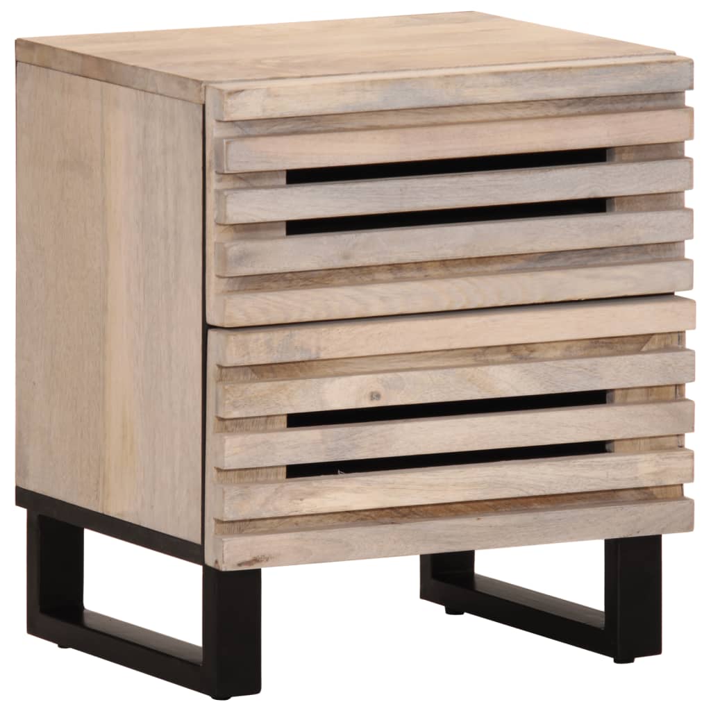 vidaXL Nachttisch 40x34x46 cm Raues Mangoholz