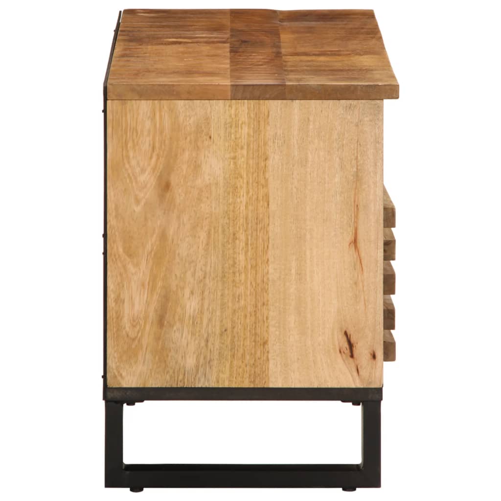vidaXL TV-Schrank 100x34x46 cm Raues Massives Mangoholz