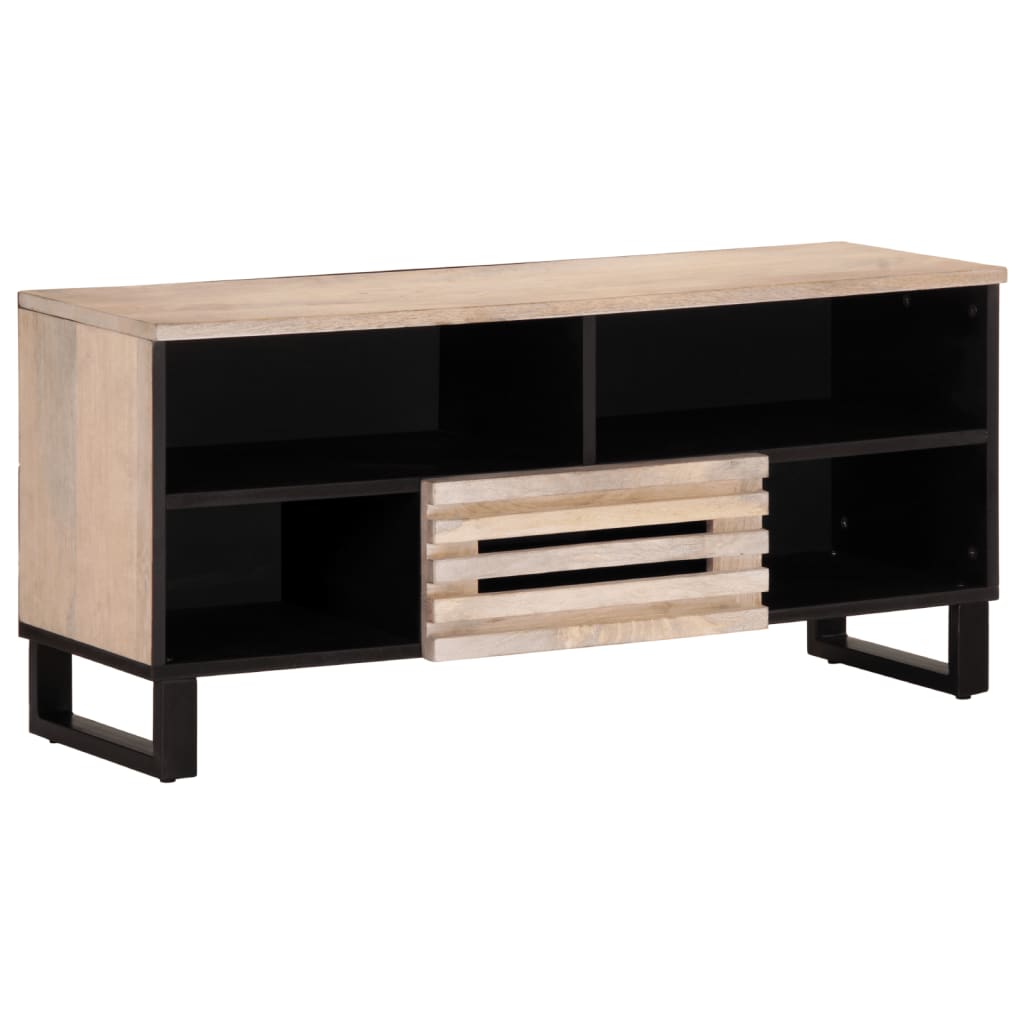 vidaXL TV-Schrank 100x34x46 cm Raues Massives Mangoholz
