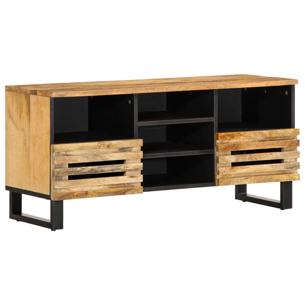 vidaXL TV-Schrank 100x34x46 cm Raues Massives Mangoholz