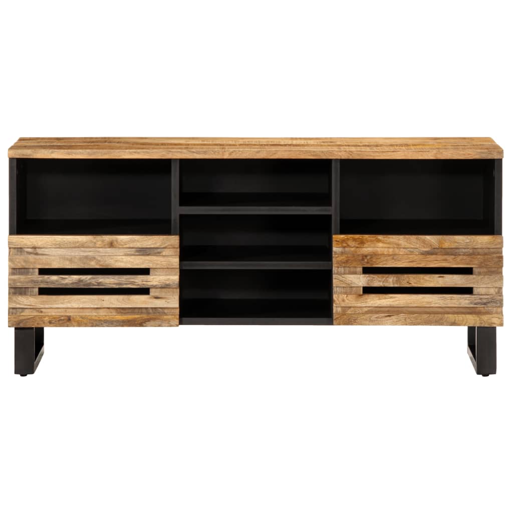 vidaXL TV-Schrank 100x34x46 cm Raues Massives Mangoholz