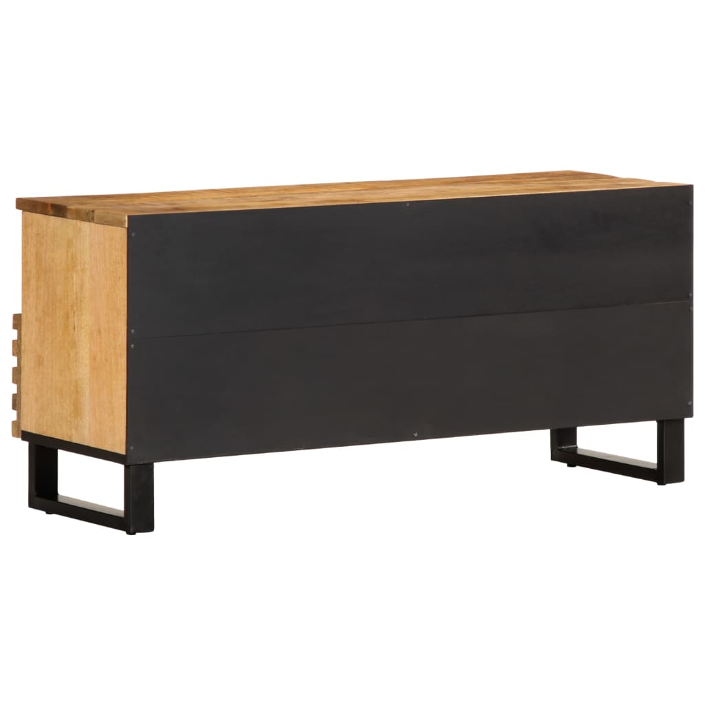 vidaXL TV-Schrank 100x34x46 cm Raues Massives Mangoholz