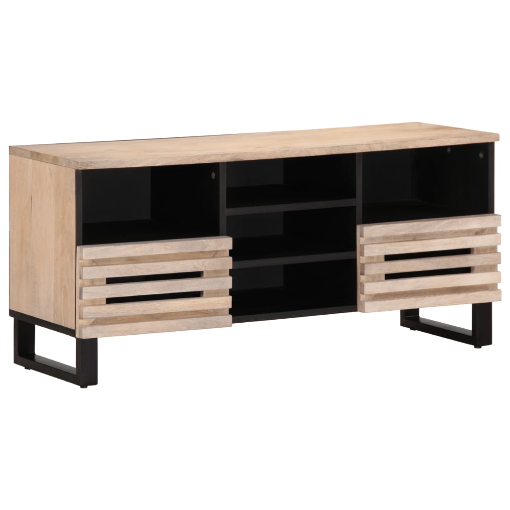 vidaXL TV-Schrank 100x34x46 cm Raues Massives Mangoholz