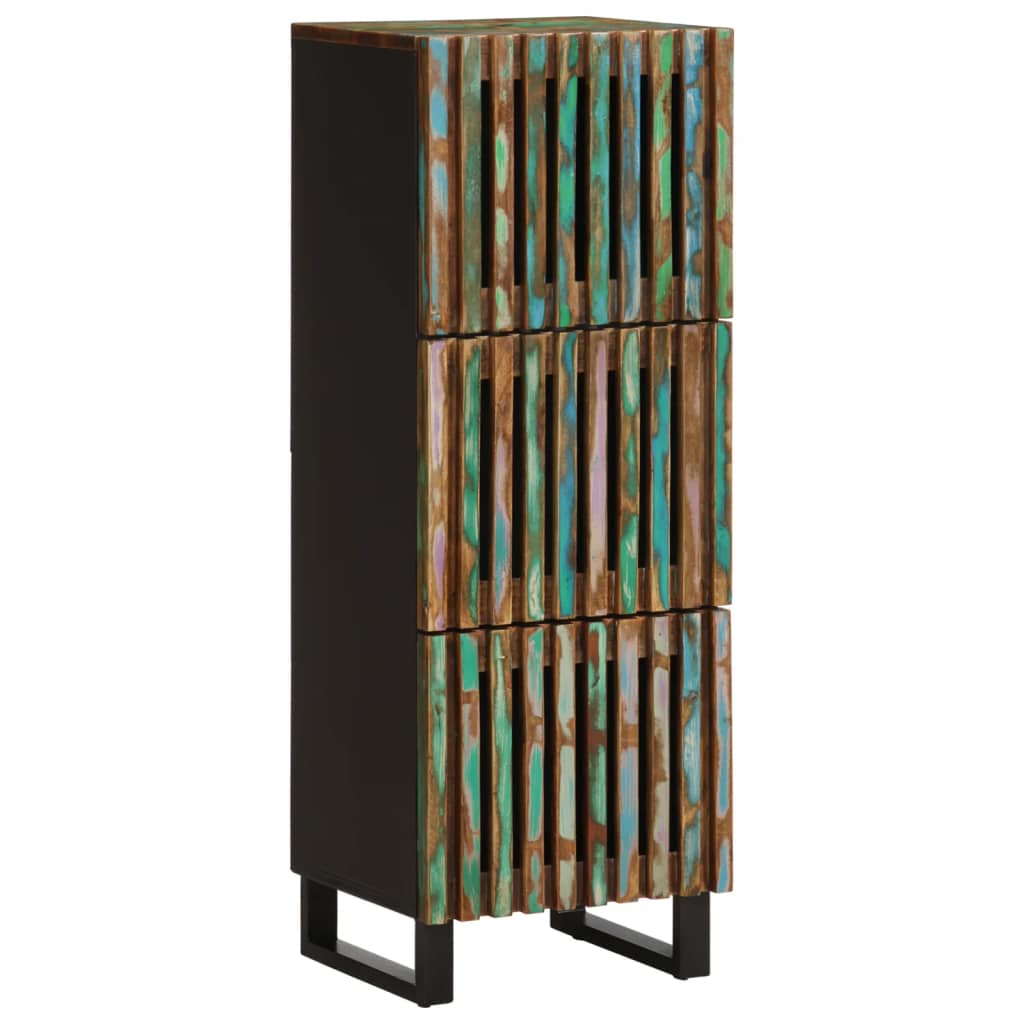 vidaXL Highboard 40x34x110 cm Raues Massivholz Mango