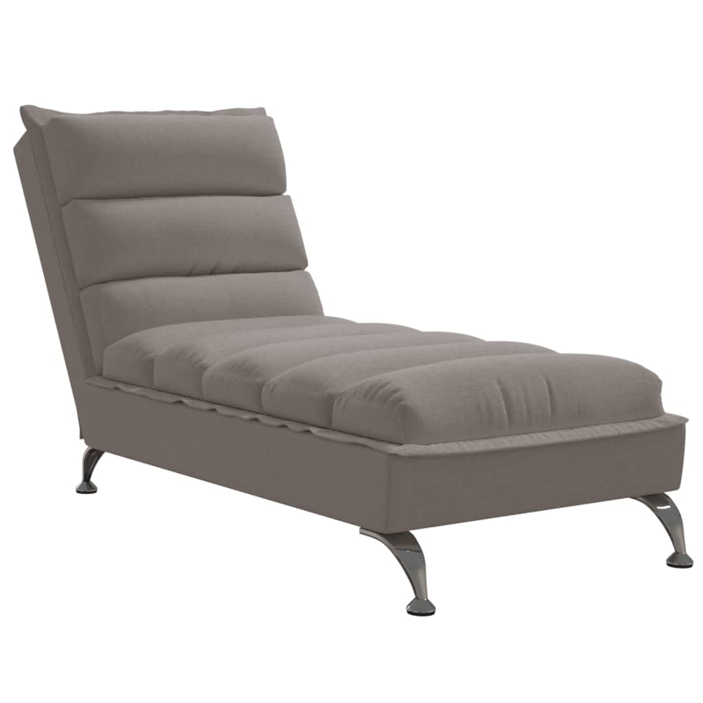 vidaXL Chaiselongue mit Kissen Hellgrau Stoff