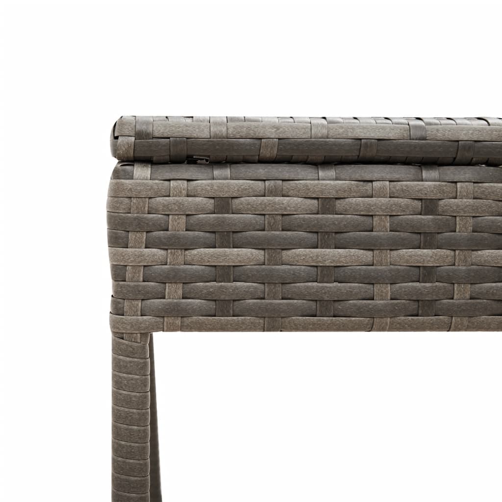 vidaXL Sonnenliegen 2 Stk. mit Tisch Grau Poly Rattan