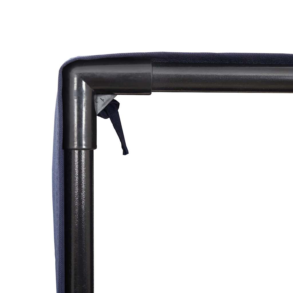 vidaXL Doppelte Sonnenliege mit Dach und Vorhängen, grau, Polyrattan