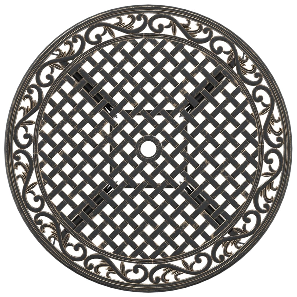 vidaXL Gartentisch Bronzen Ø90x75 cm Aluminiumguss