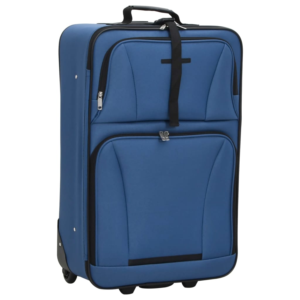 vidaXL 5-tlg. Reisekoffer-Set Blau Stoff