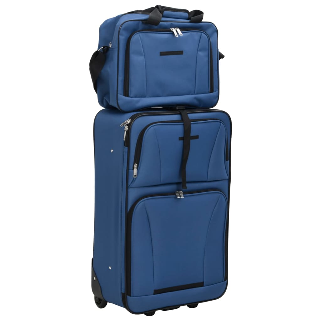 vidaXL 5-tlg. Reisekoffer-Set Blau Stoff