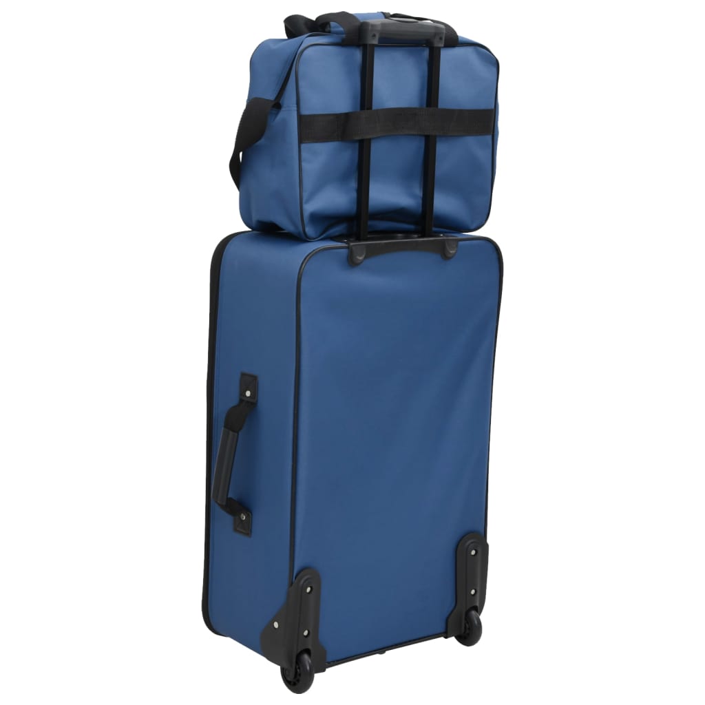 vidaXL 5-tlg. Reisekoffer-Set Blau Stoff