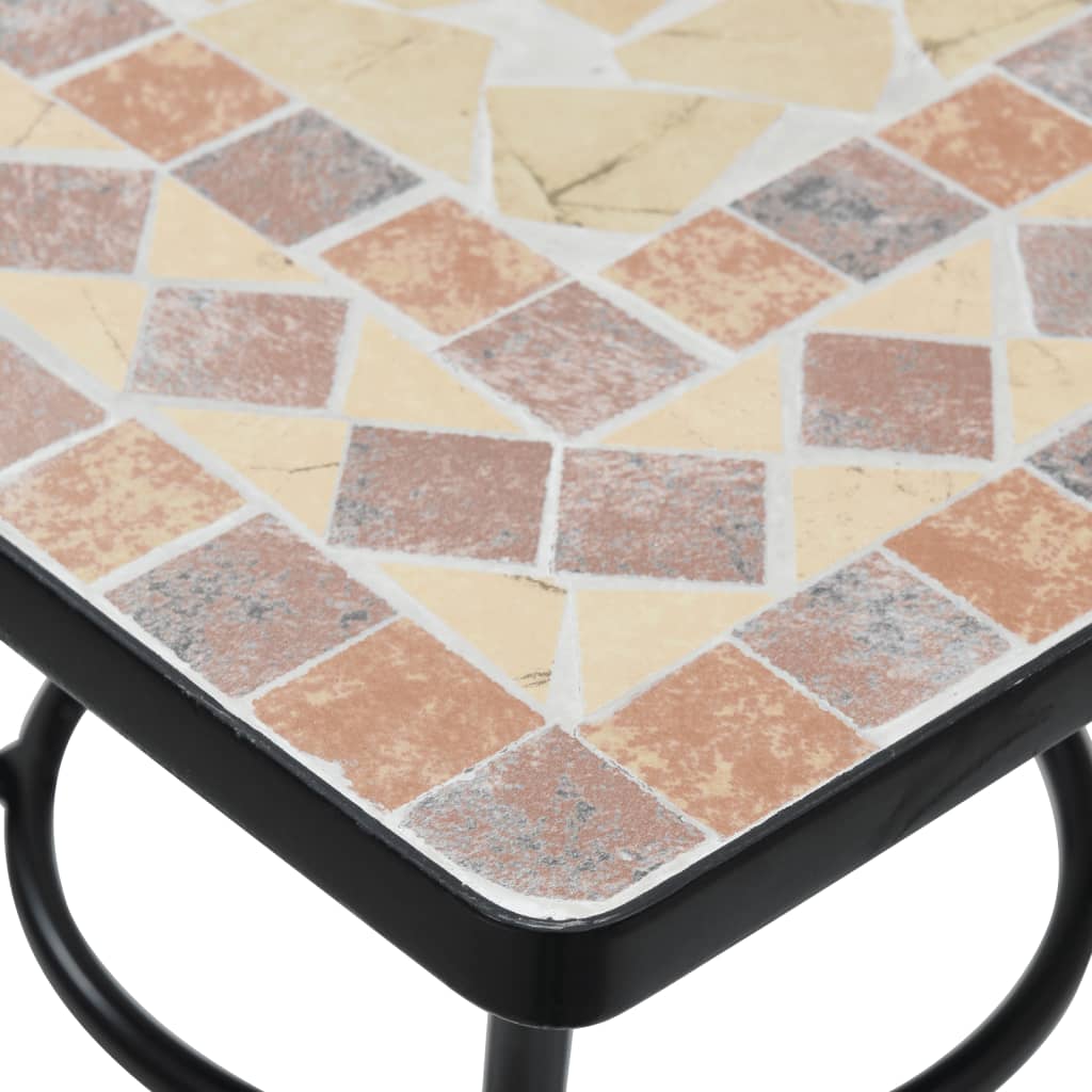 vidaXL Mosaik-Bistrotisch Terrakottarot 60x60x74 cm Keramik