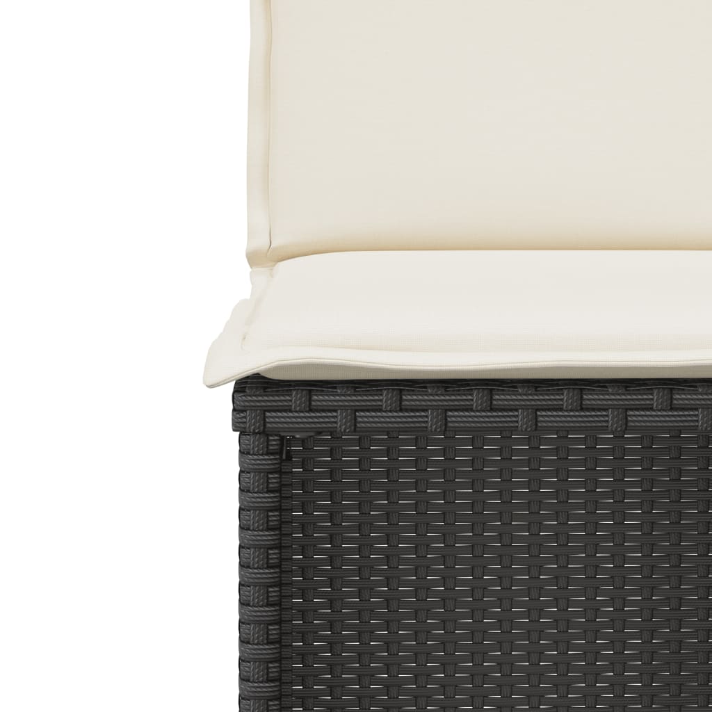 vidaXL 3-tlg. Bistro-Set mit Kissen Schwarz Poly Rattan