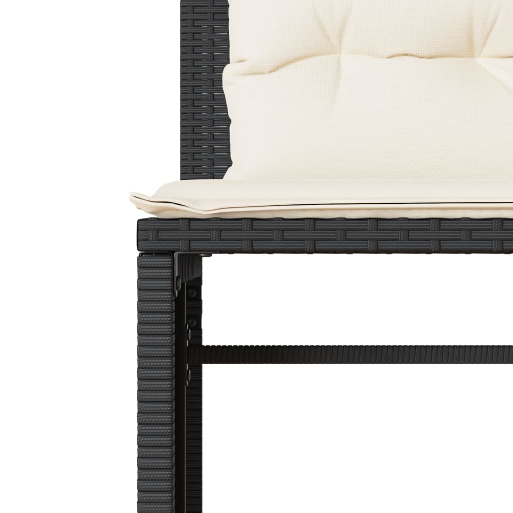 vidaXL 4-tlg. Garten-Sofagarnitur mit Kissen Schwarz Poly Rattan