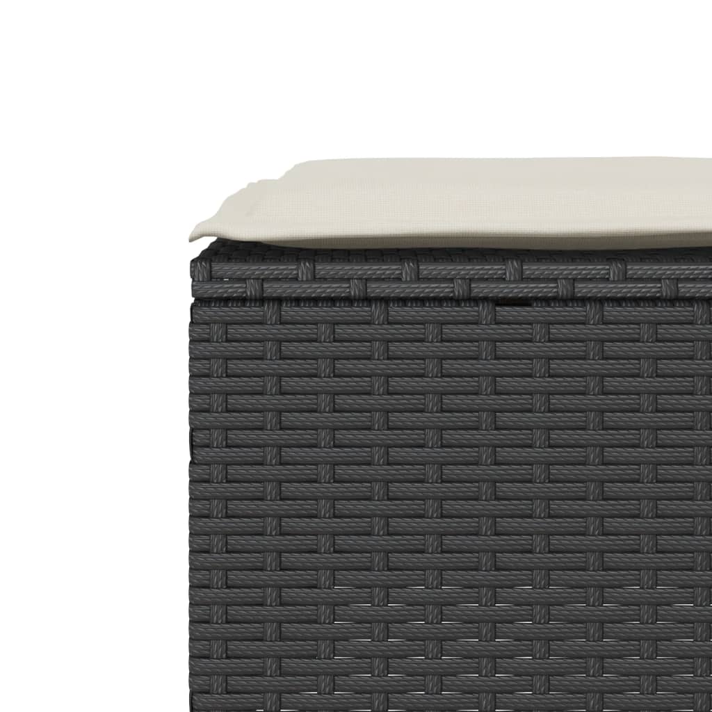 vidaXL 3-tlg. Bistro-Set mit Kissen Schwarz Poly Rattan