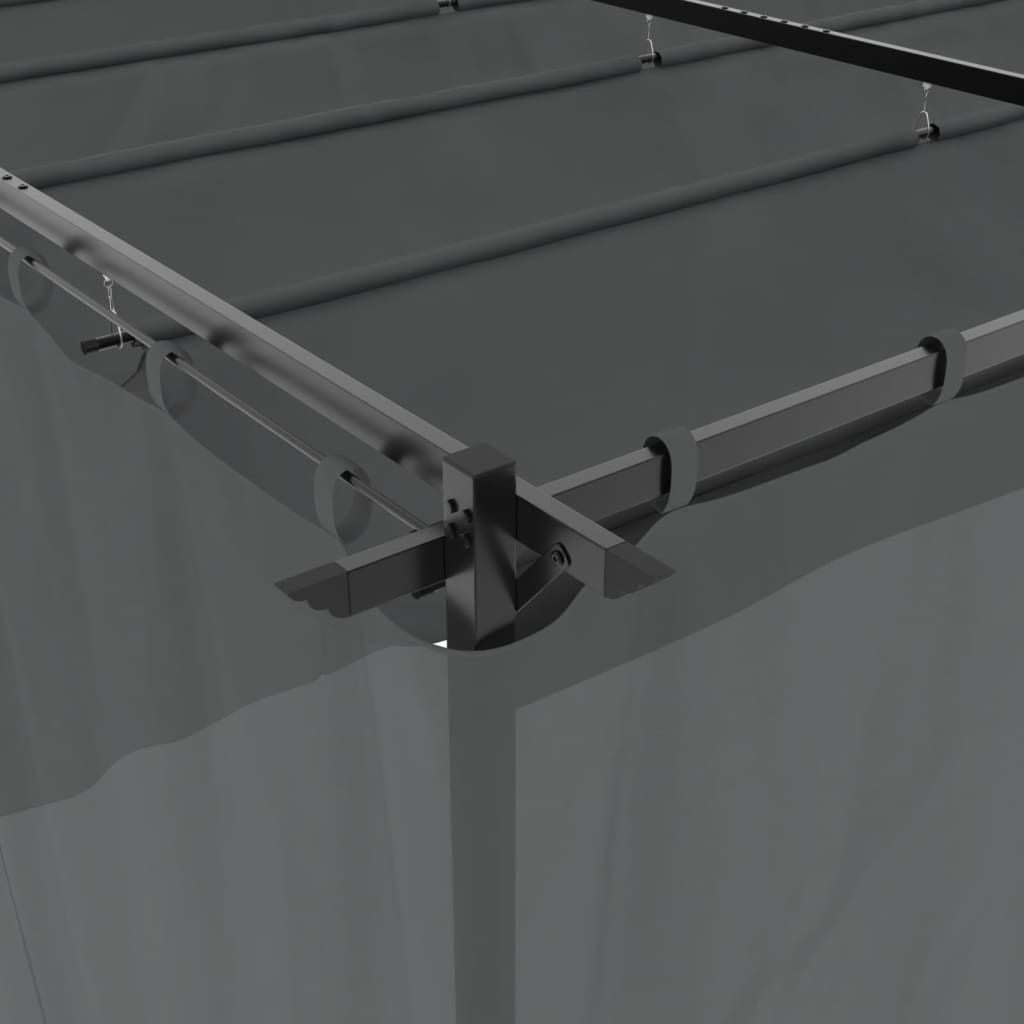 vidaXL Pavillon mit Vorhängen Anthrazit 6x3 m Stahl