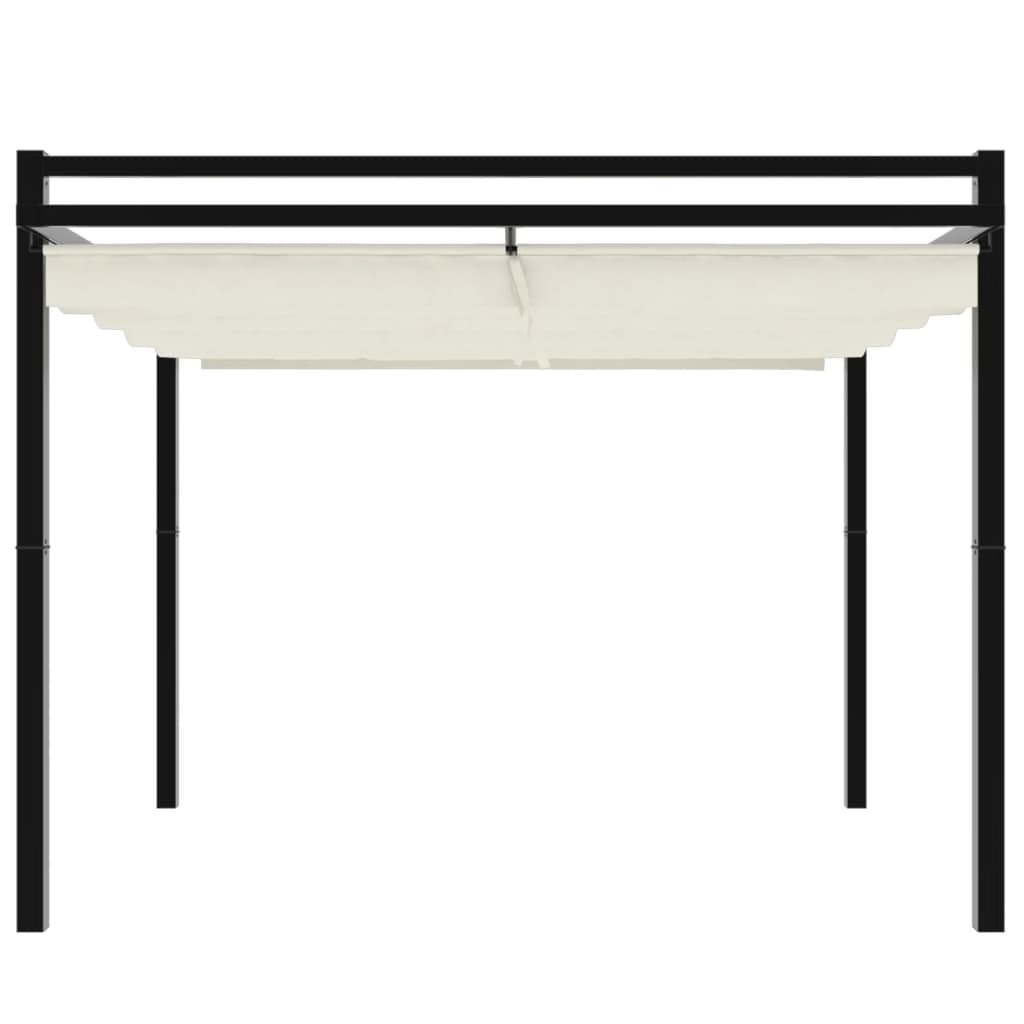 vidaXL Gartenpavillon mit ausziehbarem Dach Creme 3x3 m Aluminium