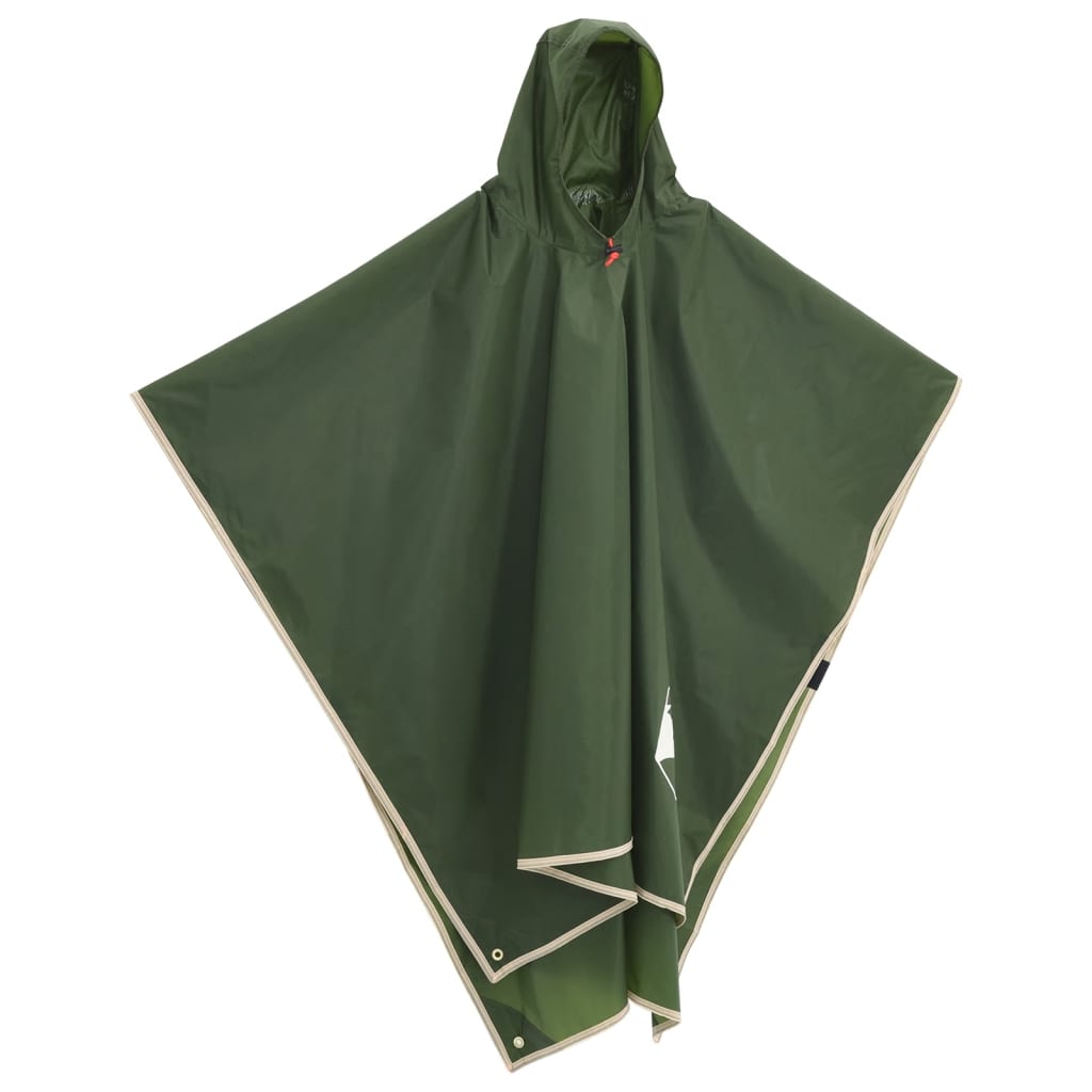 vidaXL Regenponcho mit Kapuze 2-in-1-Design Grün 223x145 cm