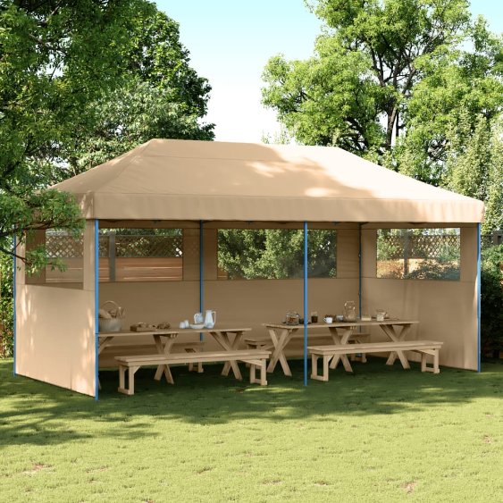 vidaXL Partyzelt Faltbar Pop-Up Beige 580x292x315 cm