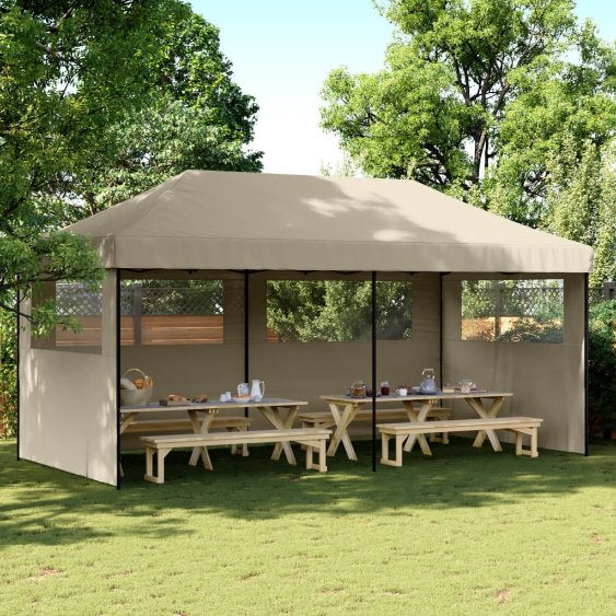 vidaXL Partyzelt Faltbar Pop-Up Beige 580x292x315 cm