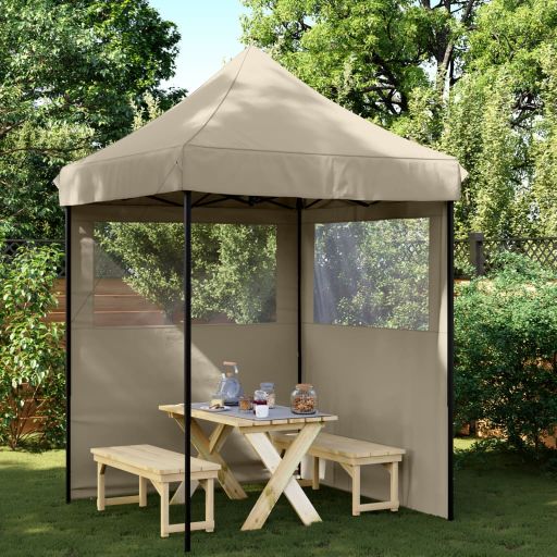 vidaXL Partyzelt Faltbar Pop-Up Beige 200x200x306 cm