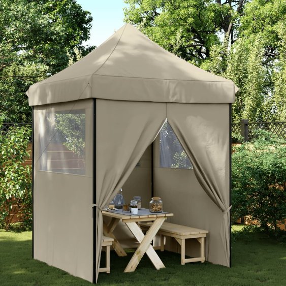 vidaXL Partyzelt Faltbar Pop-Up Beige 200x200x306 cm