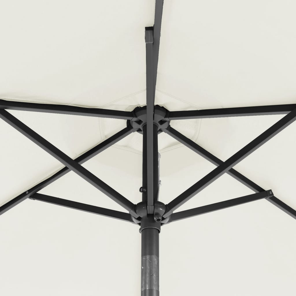 vidaXL Sonnenschirm mit Stahlmast Weiß 225x225x212 cm