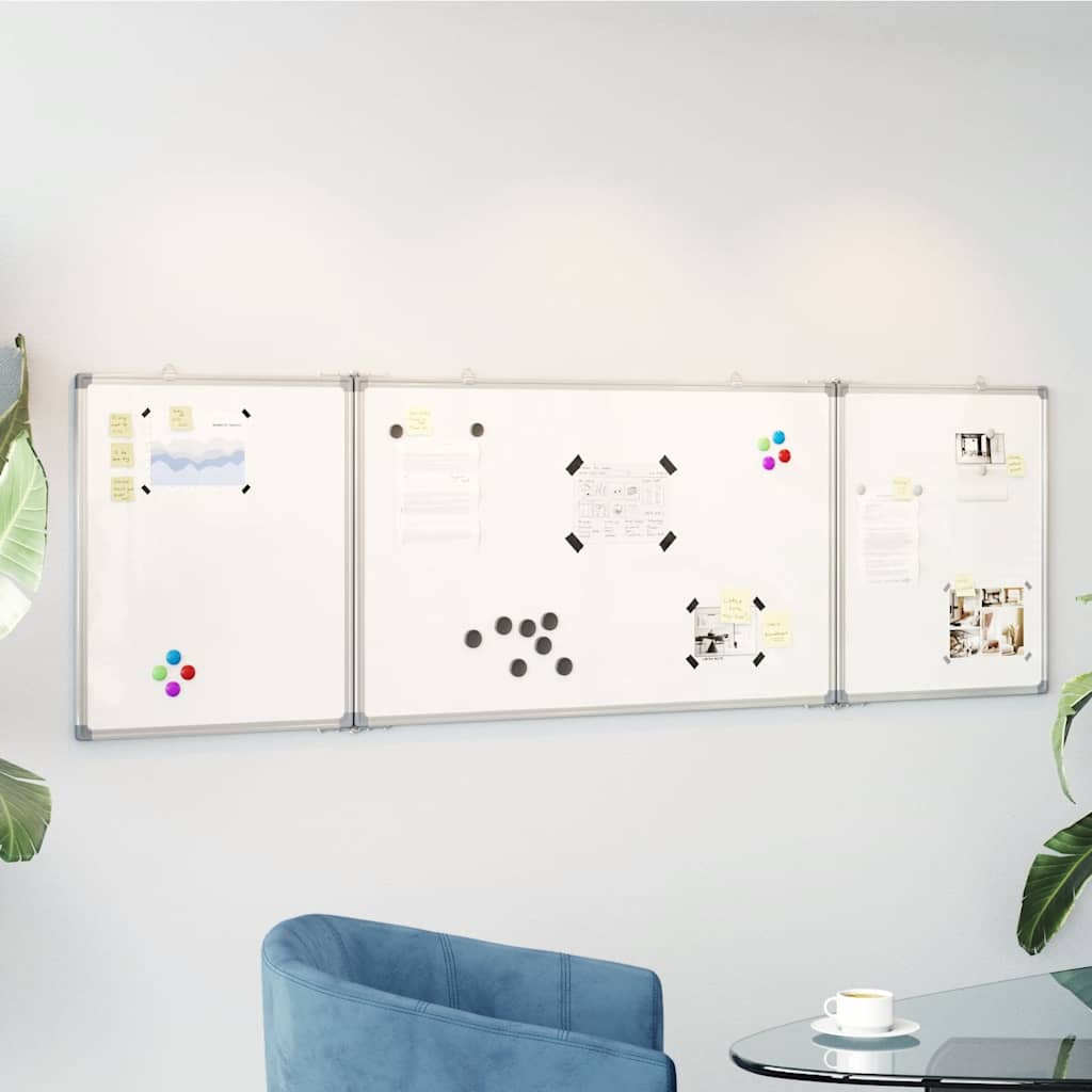 vidaXL Magnetisches Whiteboard Klappbar 160x40x1,7 cm Aluminium