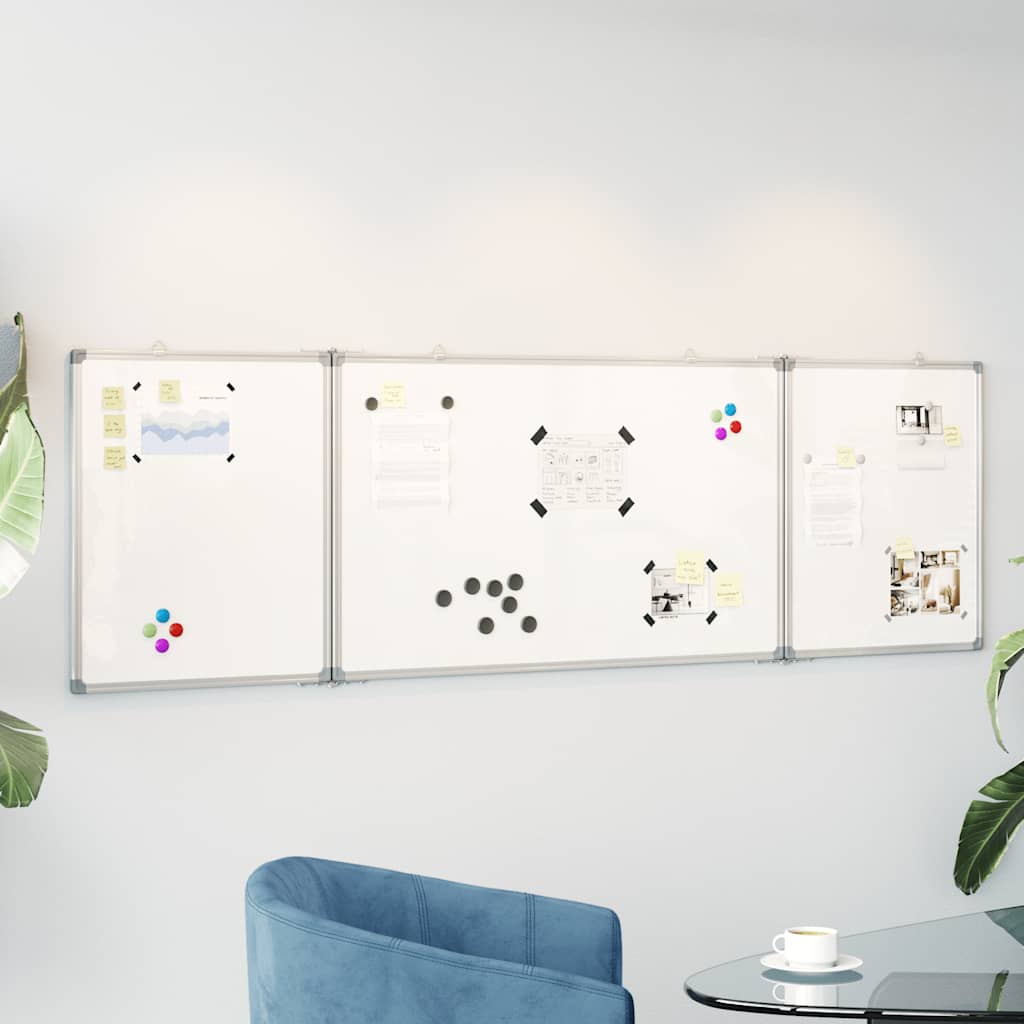 vidaXL Magnetisches Whiteboard Klappbar 160x40x1,7 cm Aluminium