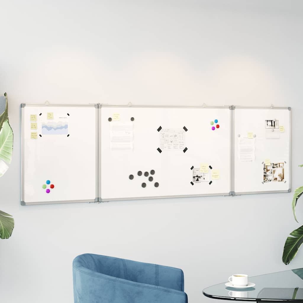 vidaXL Magnetisches Whiteboard Klappbar 160x40x1,7 cm Aluminium
