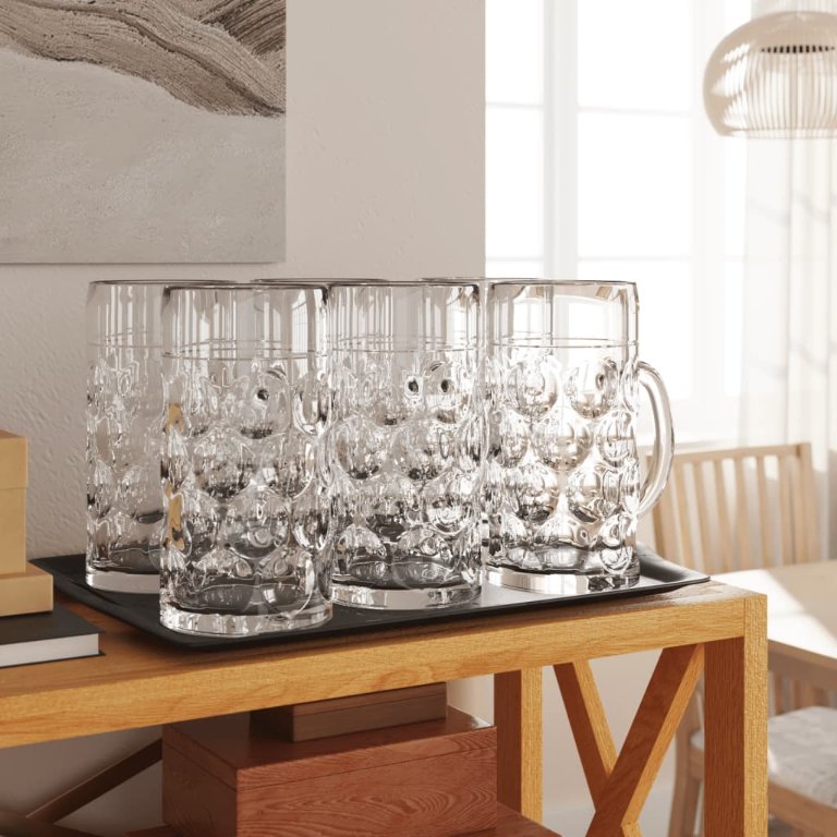 vidaXL Bierkrüge mit Henkel Glas 6 Stk. 500 ml