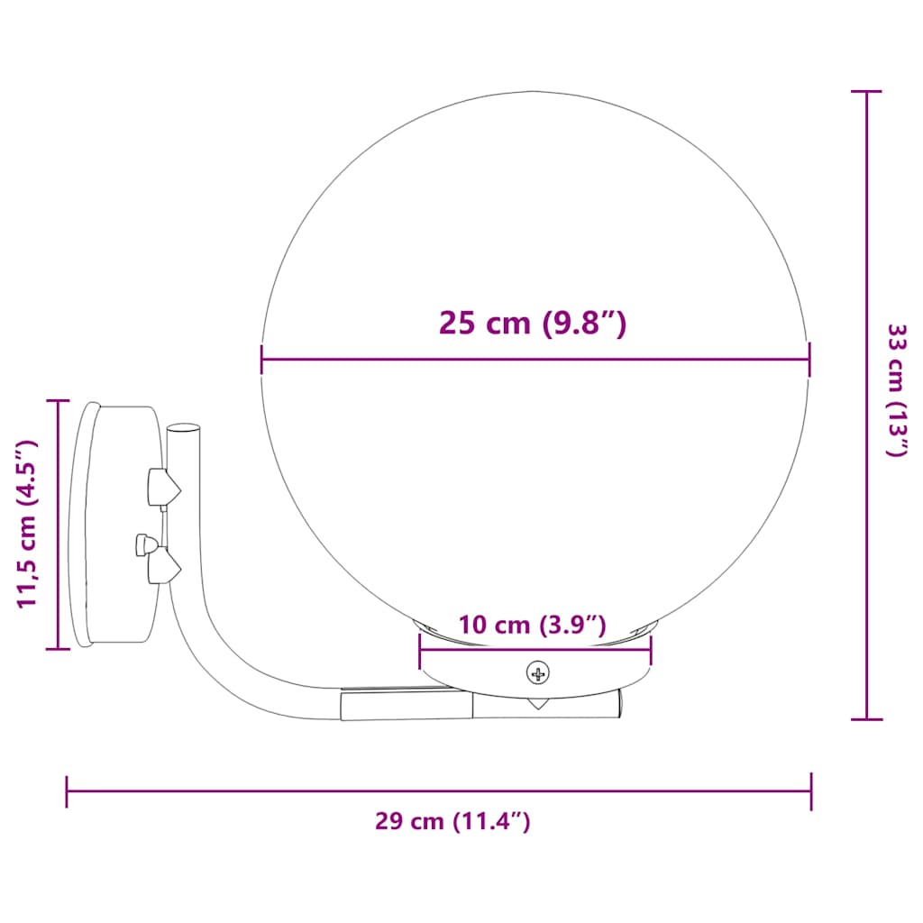 vidaXL Außenwandleuchte Silber 29 x 25 x 33 cm Edelstahl und Plastik