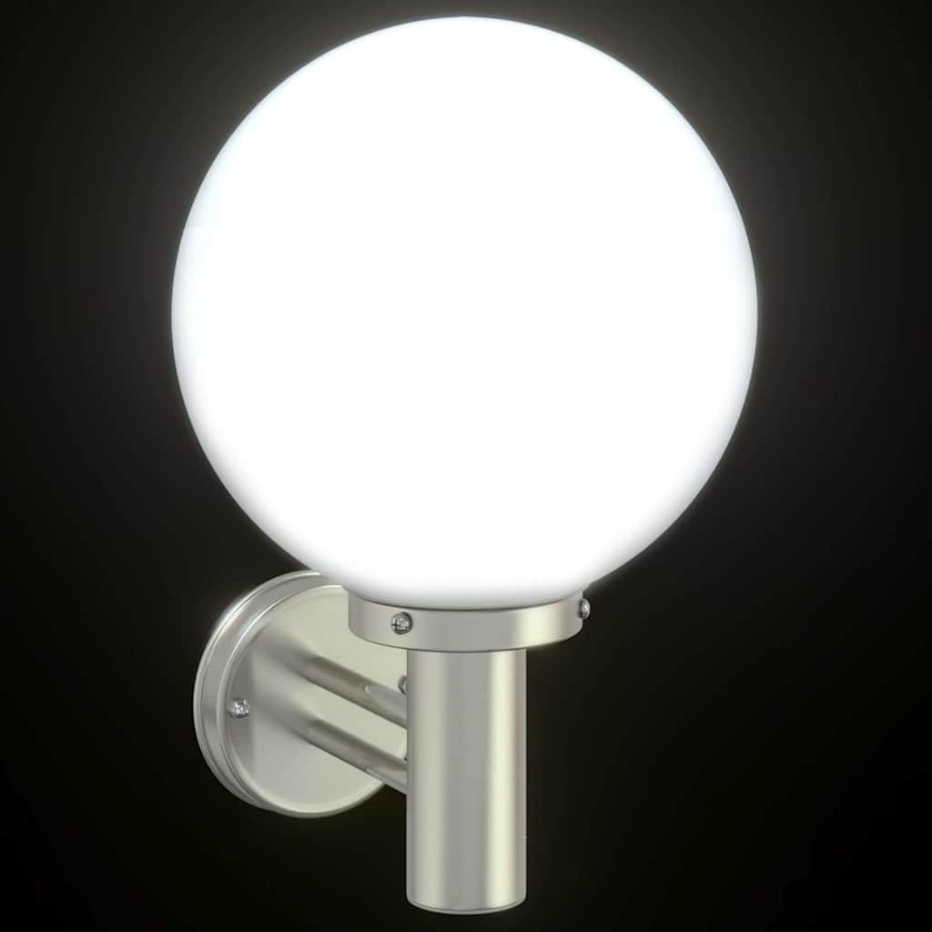 vidaXL Außenwandleuchte Silber 28 x 25 x 38 cm Edelstahl und Plastik