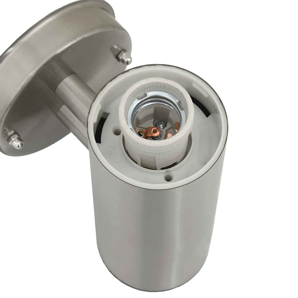 vidaXL Außenwandleuchte Silber 15 x 7,5 x 33 cm Edelstahl und Plastik