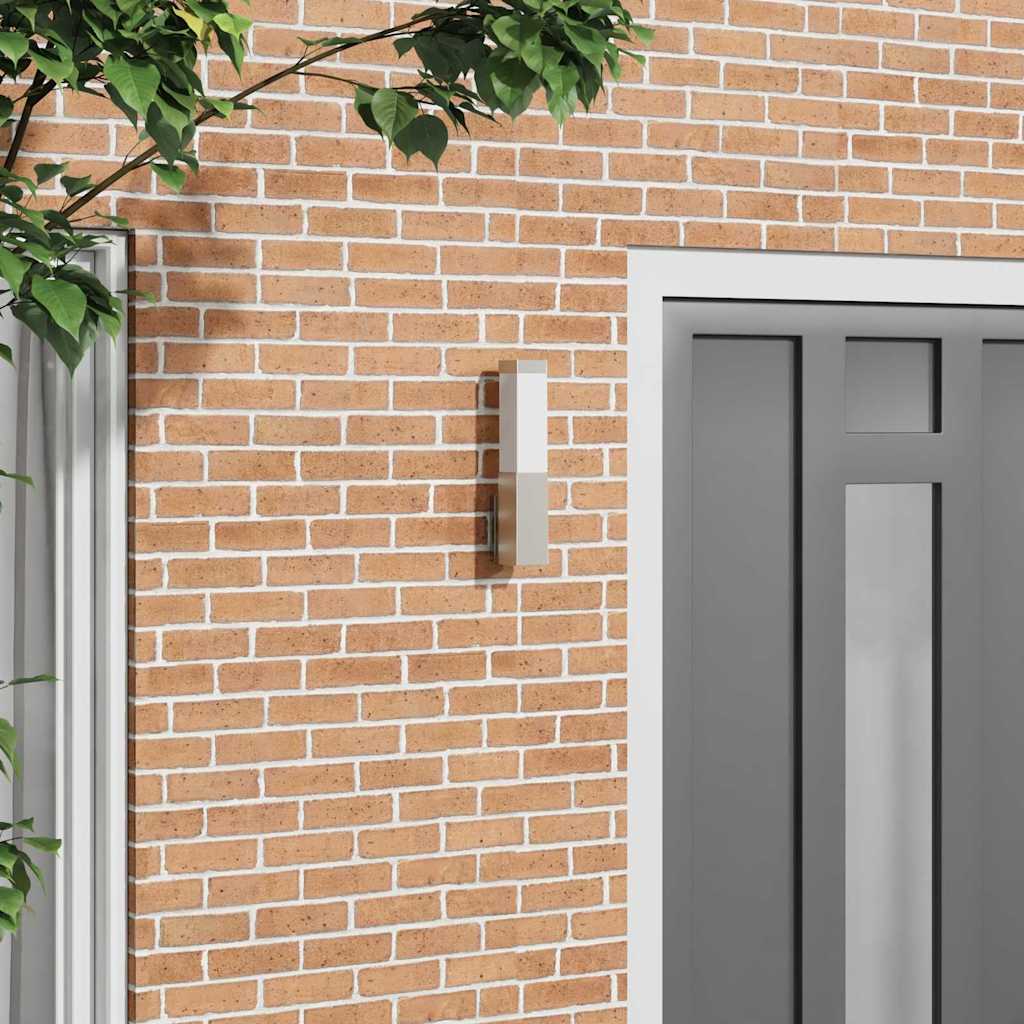 vidaXL Außenwandleuchte Silber 10,5 x 6 x 33 cm Edelstahl und Plastik