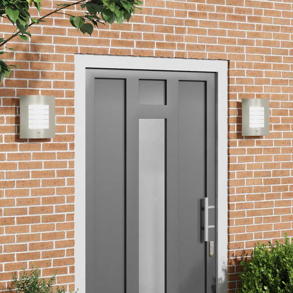 vidaXL Außenwandleuchte Silber 23,5 x 9 x 26 cm Edelstahl und Plastik