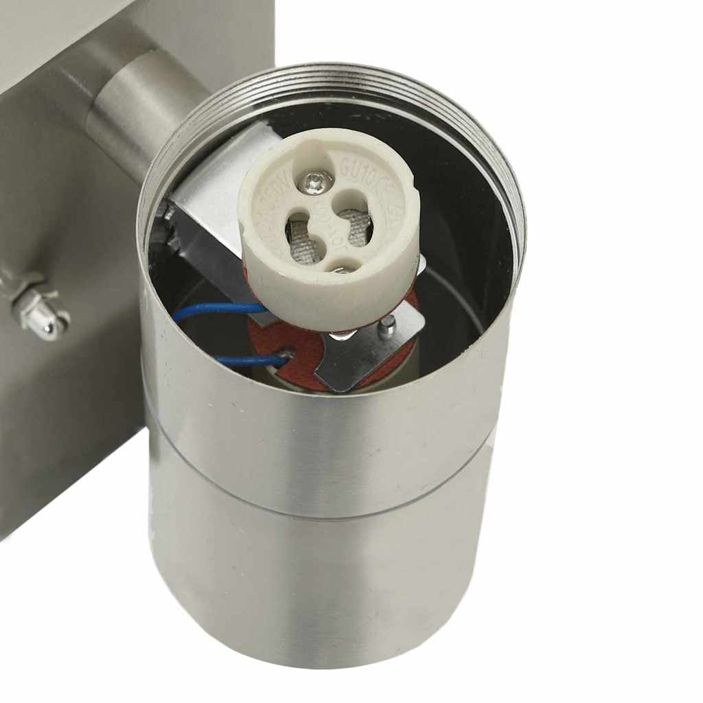 vidaXL Außenwandleuchte Silber 7 x 10 x 22 cm Edelstahl und Glas